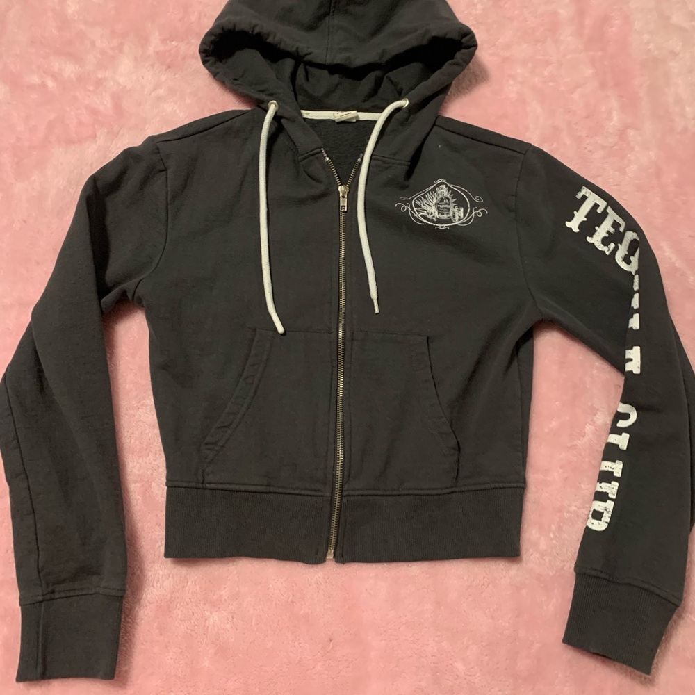 Women's Dark Grey Zip-Up Hoodie Jacket